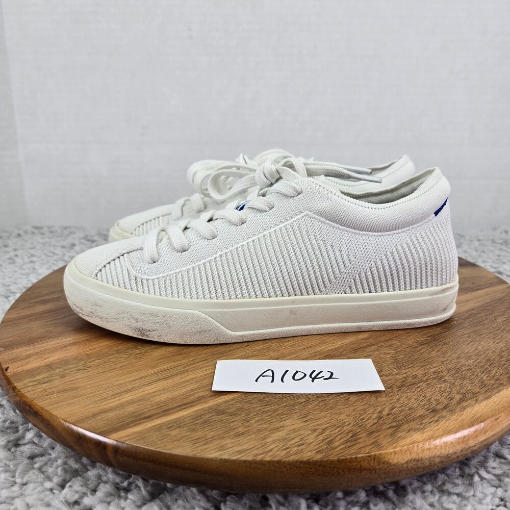 Rothy's Womens 5 The Lace Up Sneaker Bright White Casual Lifestyle Daily Trainer